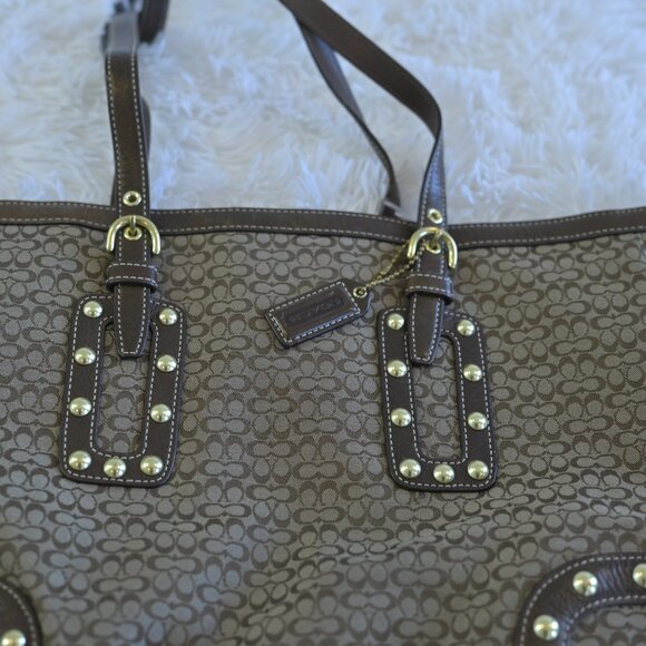 Coach Signature Soho Canvas Leather Trim Gold Studded  K0771-F11532 - Picture 2 of 6